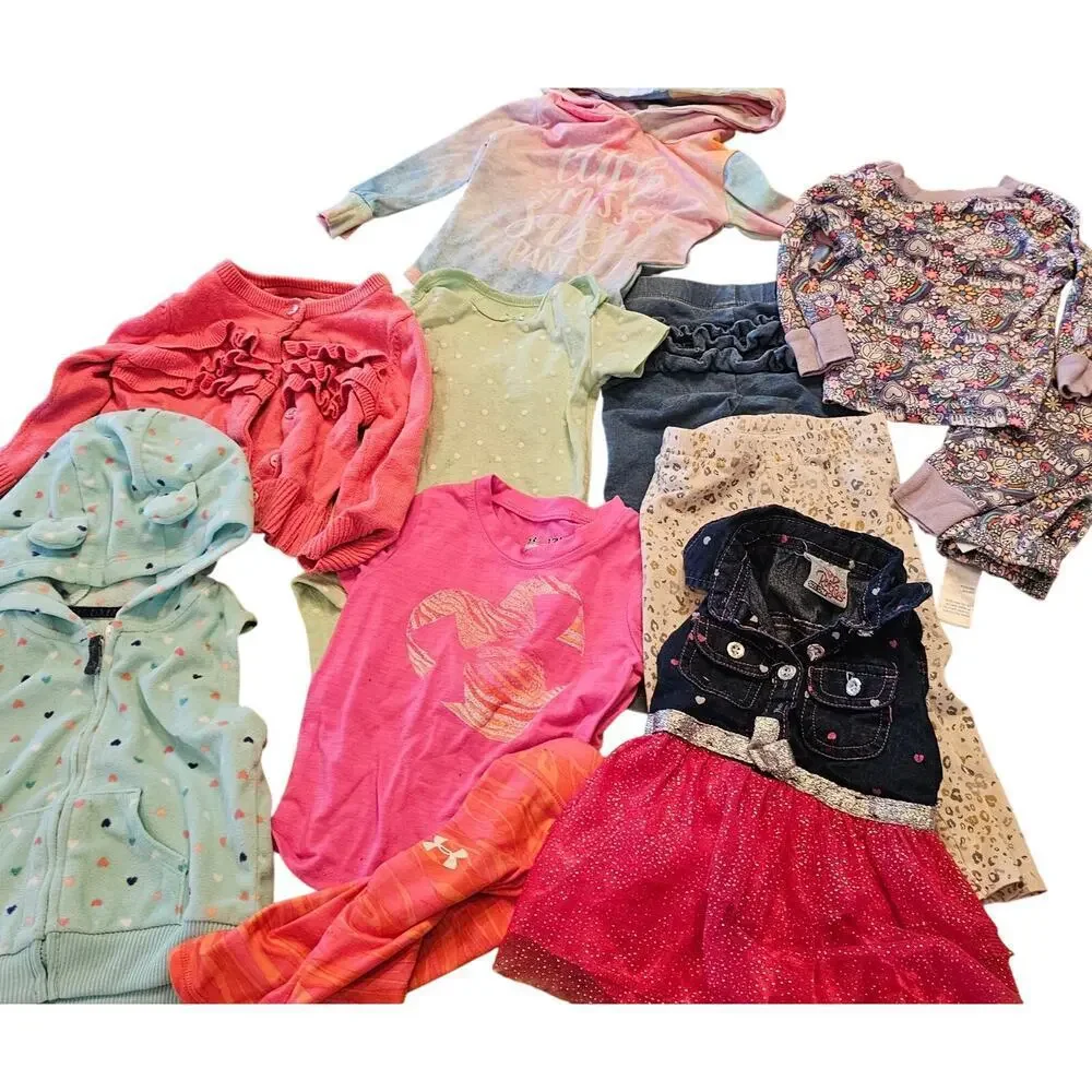 12 month mix brands baby girl 10 piece lot pajama sweater dress tops pants